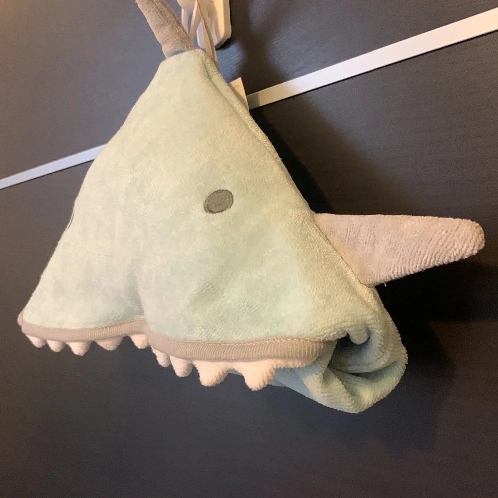 Cloud Island Blue Shark Hooded Bath Towel
